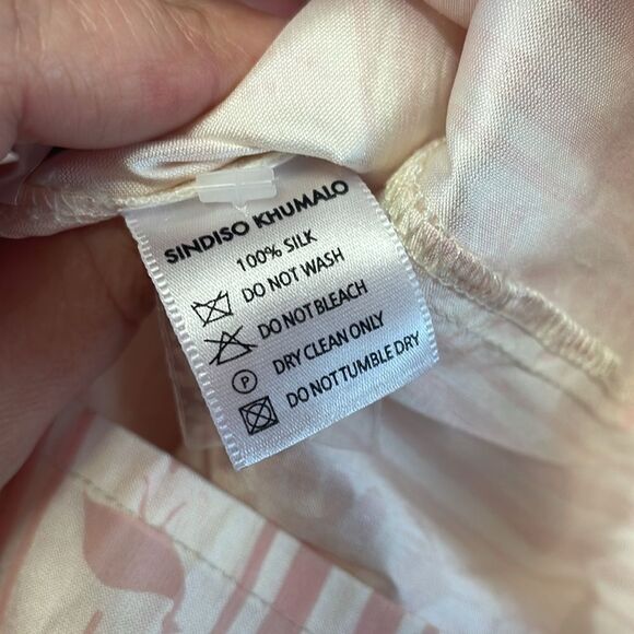 NWT SINDISO KHUMALO Ruffled printed Silk Dress - Picture 13 of 14